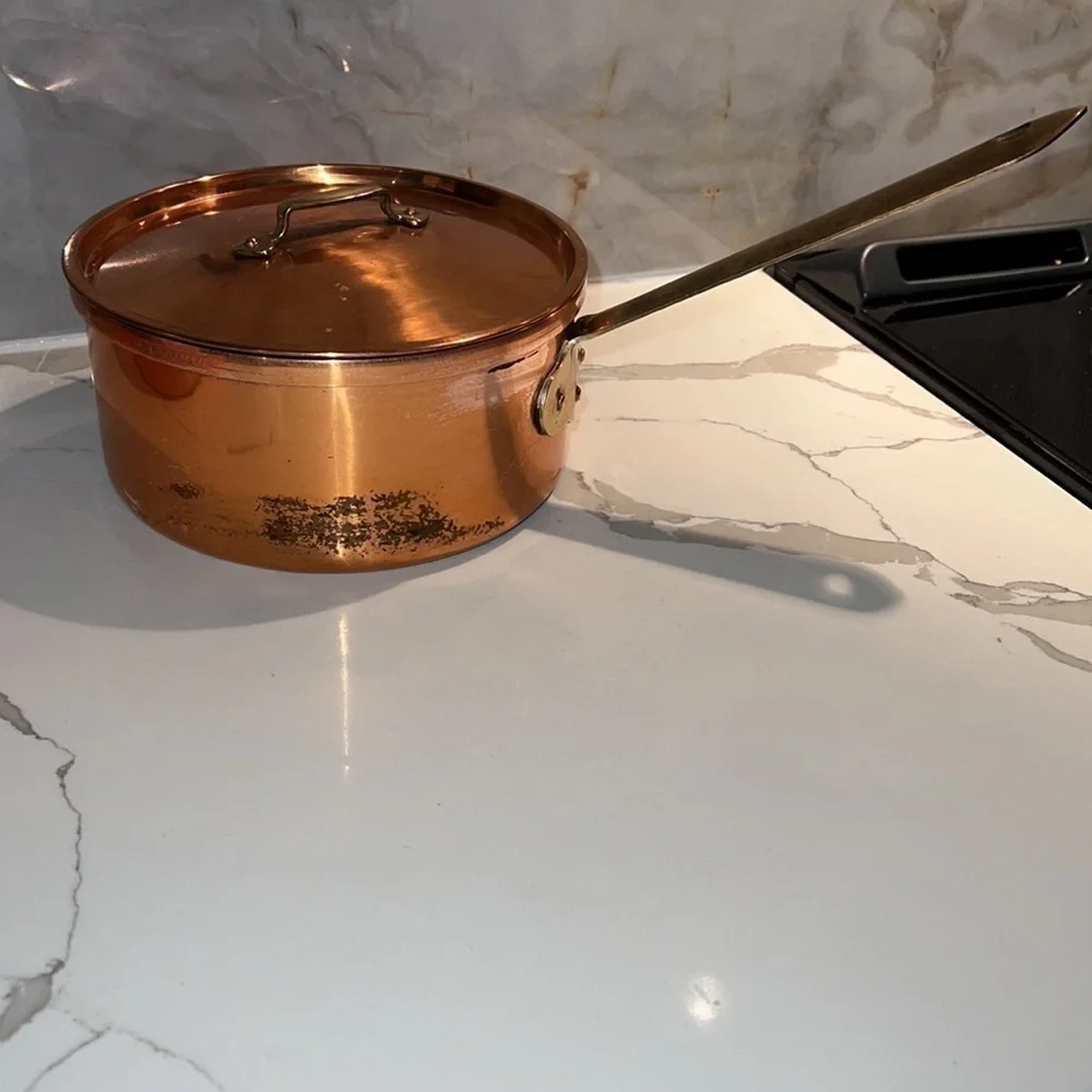 2.5Q Copper Sauce Pan Pot with Lid